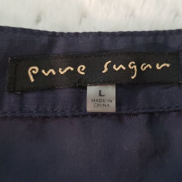 Women's blue Sheer blouse. Large, long sleeves, mature, oversized. - Picture 6 of 8